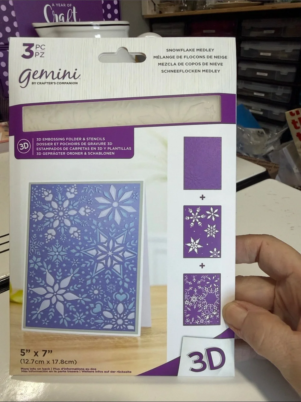 Crafters Companion Lot of 3 Holiday 3D Embossing Folders